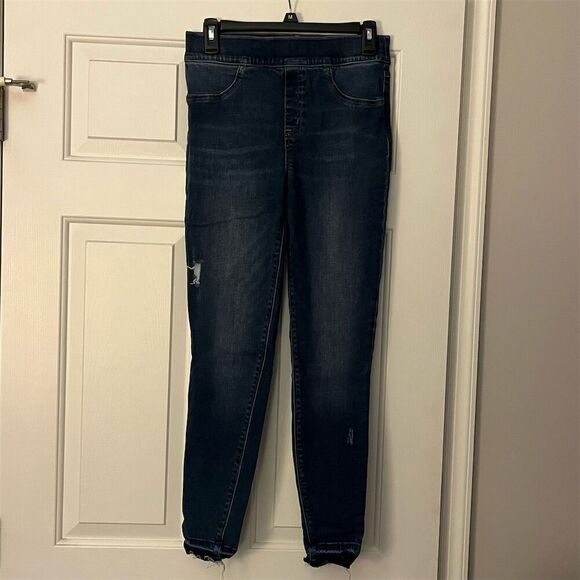 Spanx Denim - SPANX Women's Distressed Ankle Skinny Jeans Blue Size M
